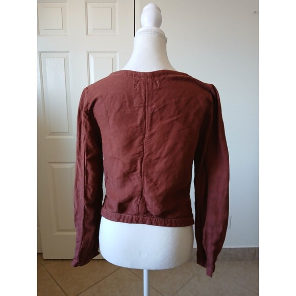 Lucky Brand Womens Henna Linen Jacket Size Small Sweater - Picture 4 of 16